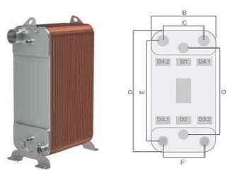 Diagonal Flow Brazed Plate Heat Exchanger For Central Air Conditioning Industry